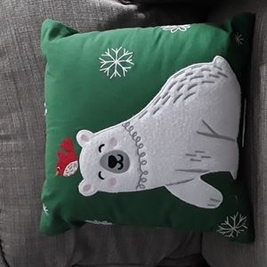 Polar Bear Christmas Pillow